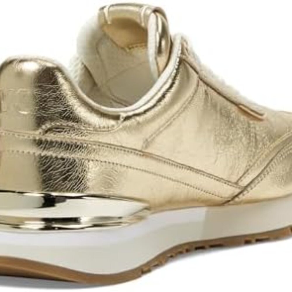 NIB Michael Kors nova trainer sneakers leather PALE GOLD - Picture 6 of 6